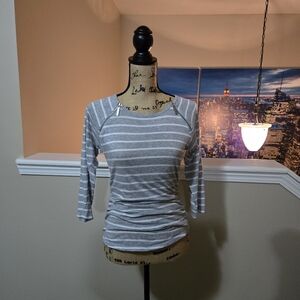 Michael Kors Gray and White Striped Top